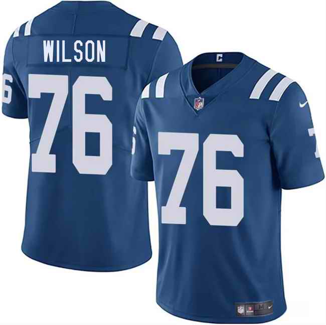 Men's Indianapolis Colts #76 Jack Wilson Blue 2025 Vapor Limited Stitched Football Jersey